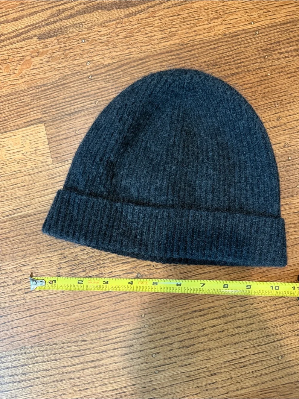 J. Crew Charcoal Ribbed Fold-Over Beanie